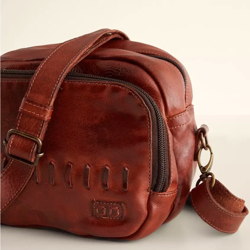 BED|STU Red and Orange Crossbody Bag with Vintage Charm